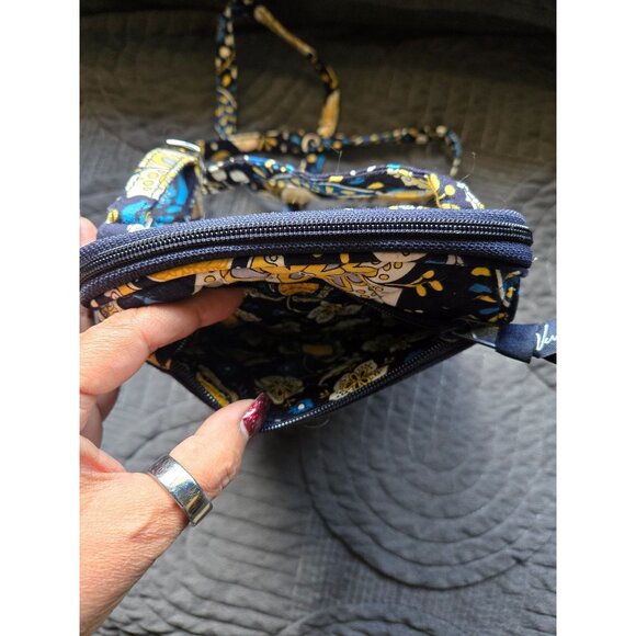 Vera Bradley Ellie Blue Elephant Pattern Small Hipster Crossbody Bag - Picture 5 of 8